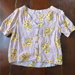 Madewell Floral Short Sleeve Blouse. Size XS